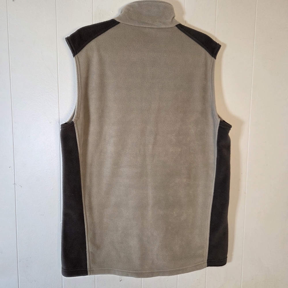 Columbia Steens Mountain Fleece Tan Black Zip Vest Size Large Tall - Picture 3 of 15